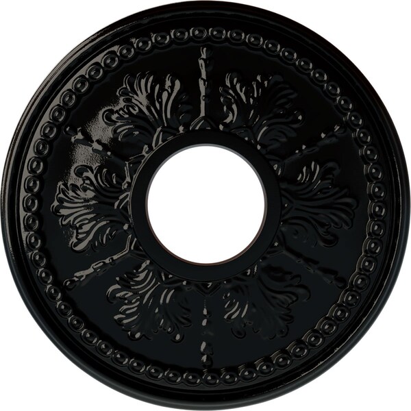 Ekena Millwork Tirana Ceiling Medallion (Fits Canopies up to 4 3/4"), 13 7/8"OD x 3 3/4"ID x 1 1/4"P, Black Pearl CM13TIBPS - main